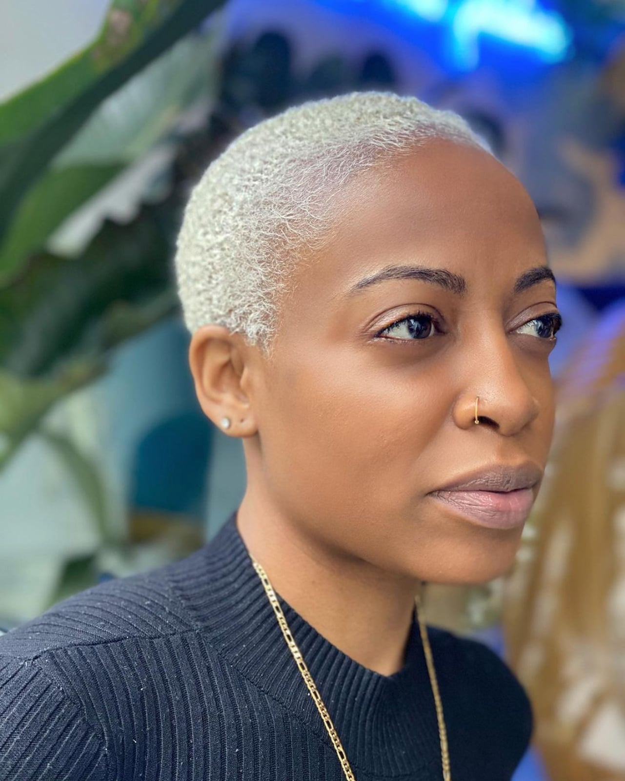 Wavy Platinum Blonde Buzz Cut — Buzz Cut for Women