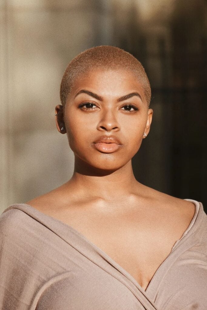 Light Brown Air Dried Buzz Cut — Buzz Cut for Women