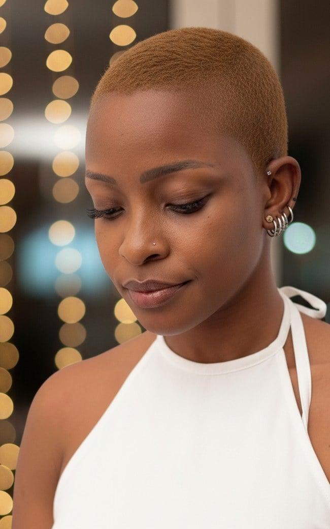 Warm Caramel Buzz Cut — Buzz Cut for Women