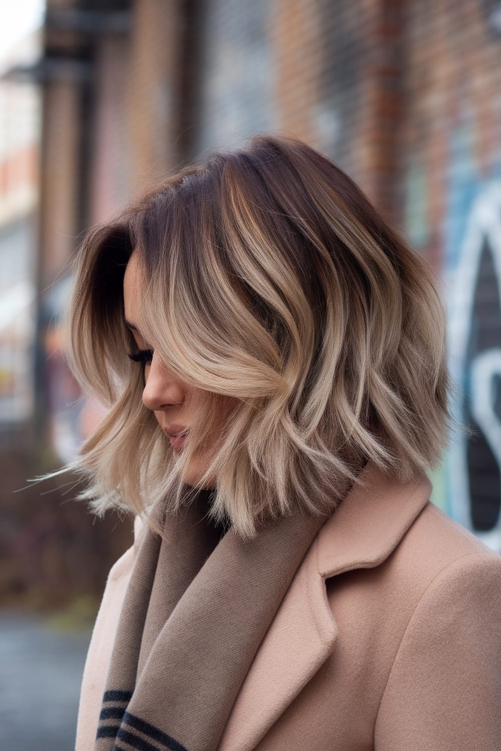 Collarbone Bob With Caramel Highlights and Face-Framing Pieces Collarbone Bob With Caramel Highlights and Face-Framing Pieces — Caramel Brown Hair