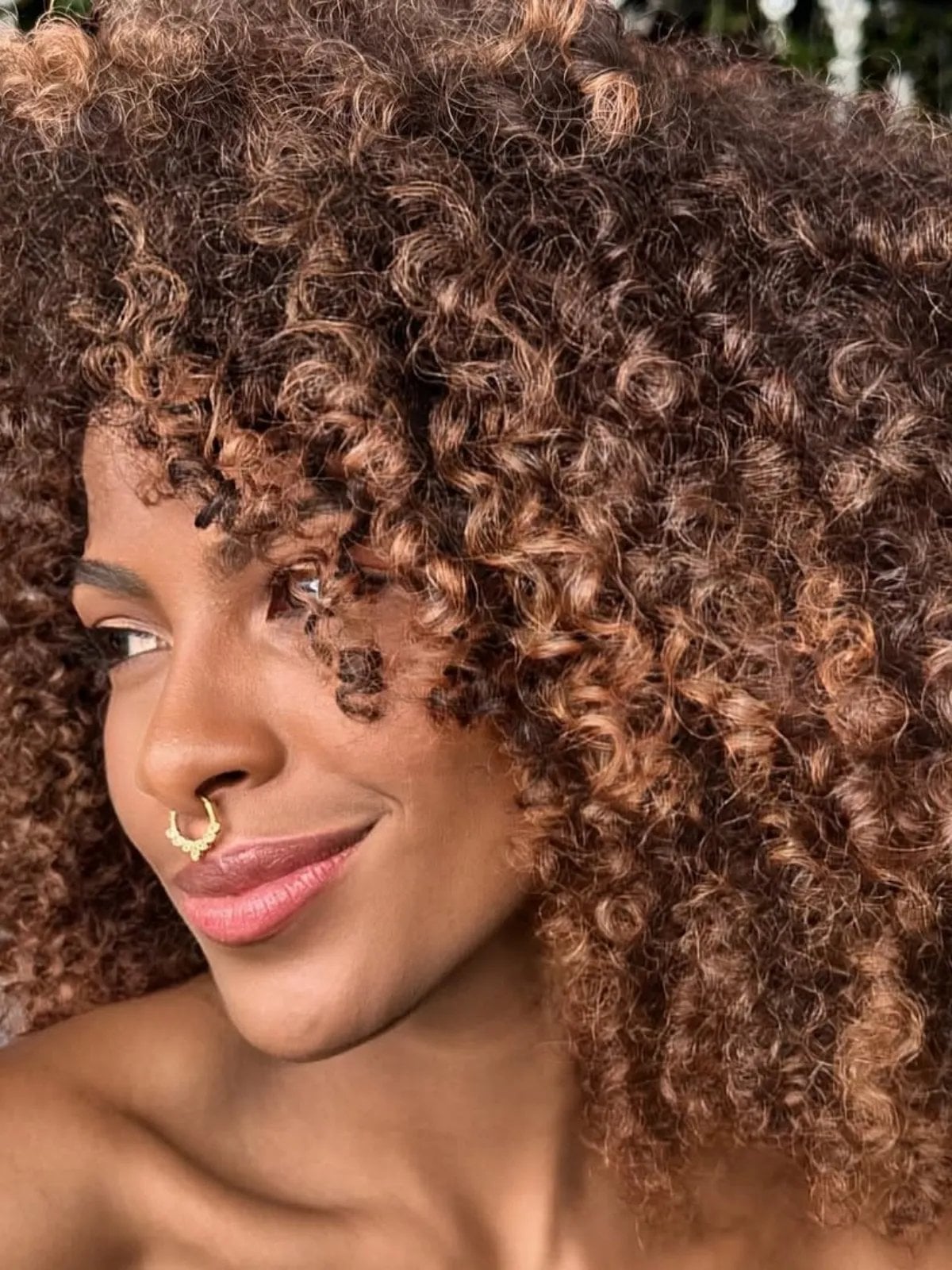 Mid-Back Curly Brunette With Caramel Highlights Mid-Back Curly Brunette With Caramel Highlights — Caramel Brunette