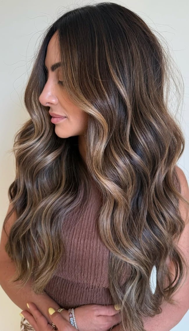 Espresso With Creamy Caramel Money Piece — Caramel Highlights