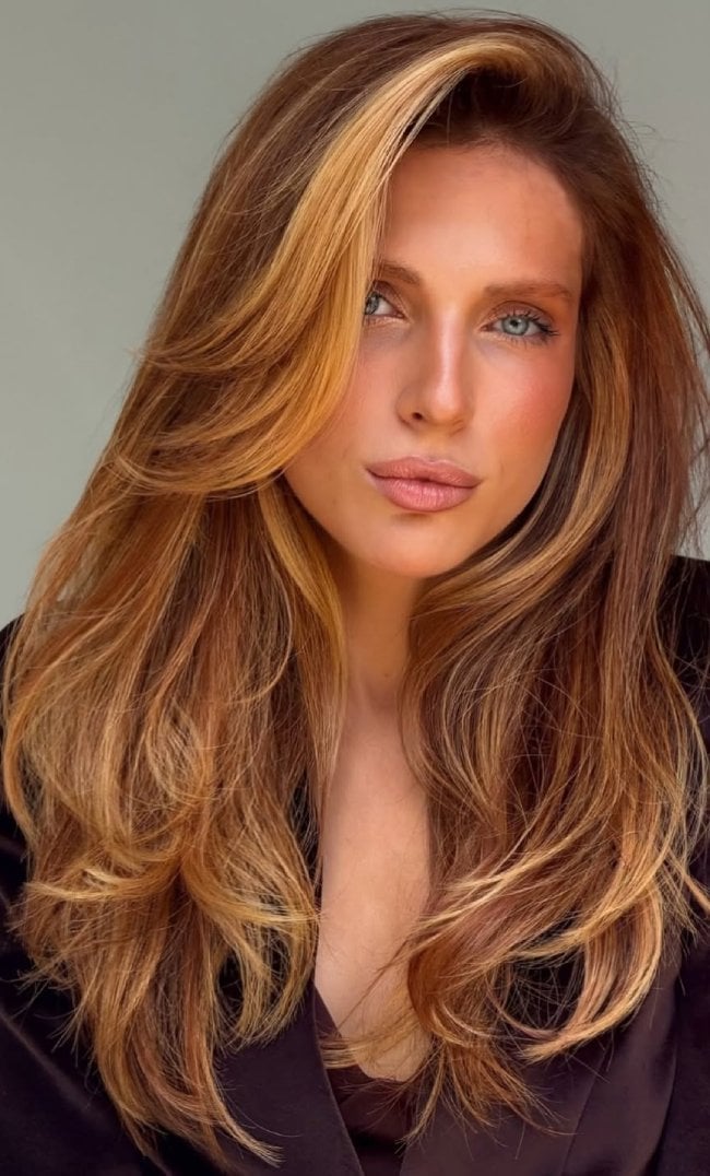 Golden Caramel With Blonde Money Pieces — Caramel Highlights