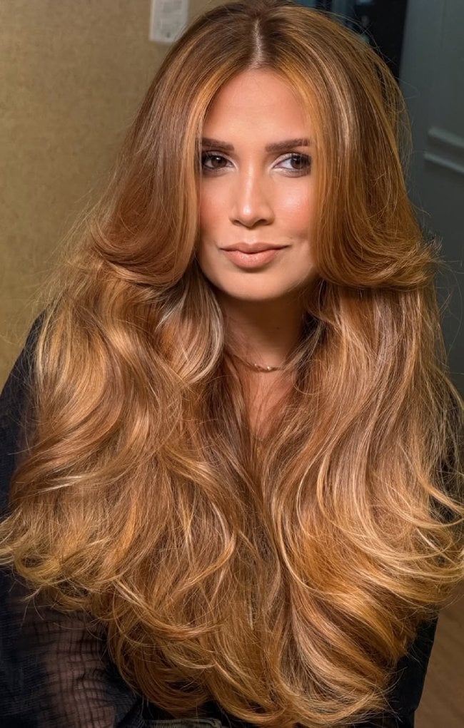 Golden Caramel Base With Lighter Highlights — Caramel Highlights