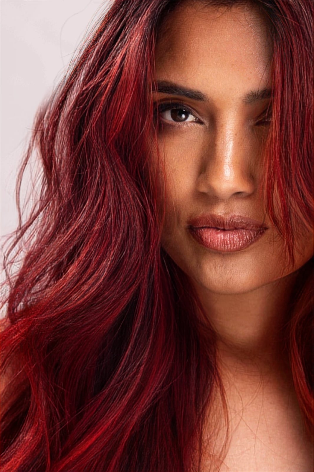 Vibrant Cherry Red With Subtle Layers — Cherry Red Hair