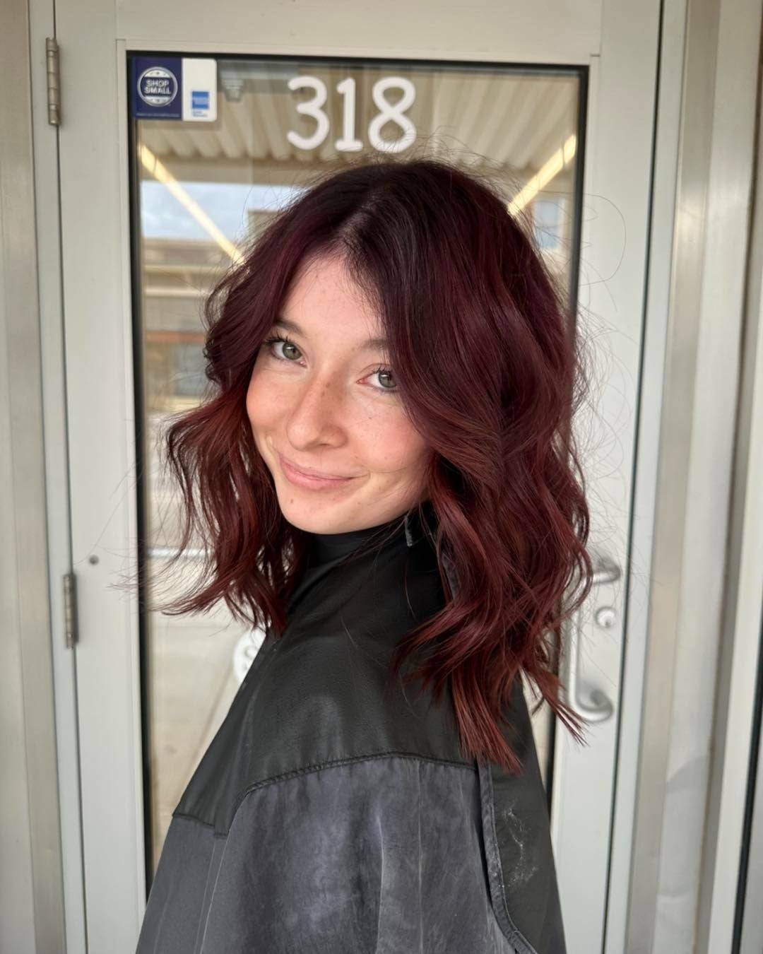 Glossy Cherry Red Lob — Cherry Red Hair