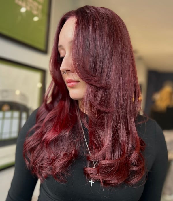 Deep Cherry Red With Berry Undertones — Cherry Red Hair