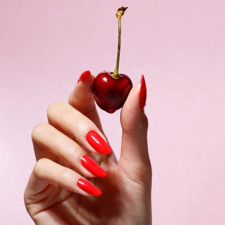Long Stiletto Nails In Vibrant Cherry Red — Cherry Red Nails