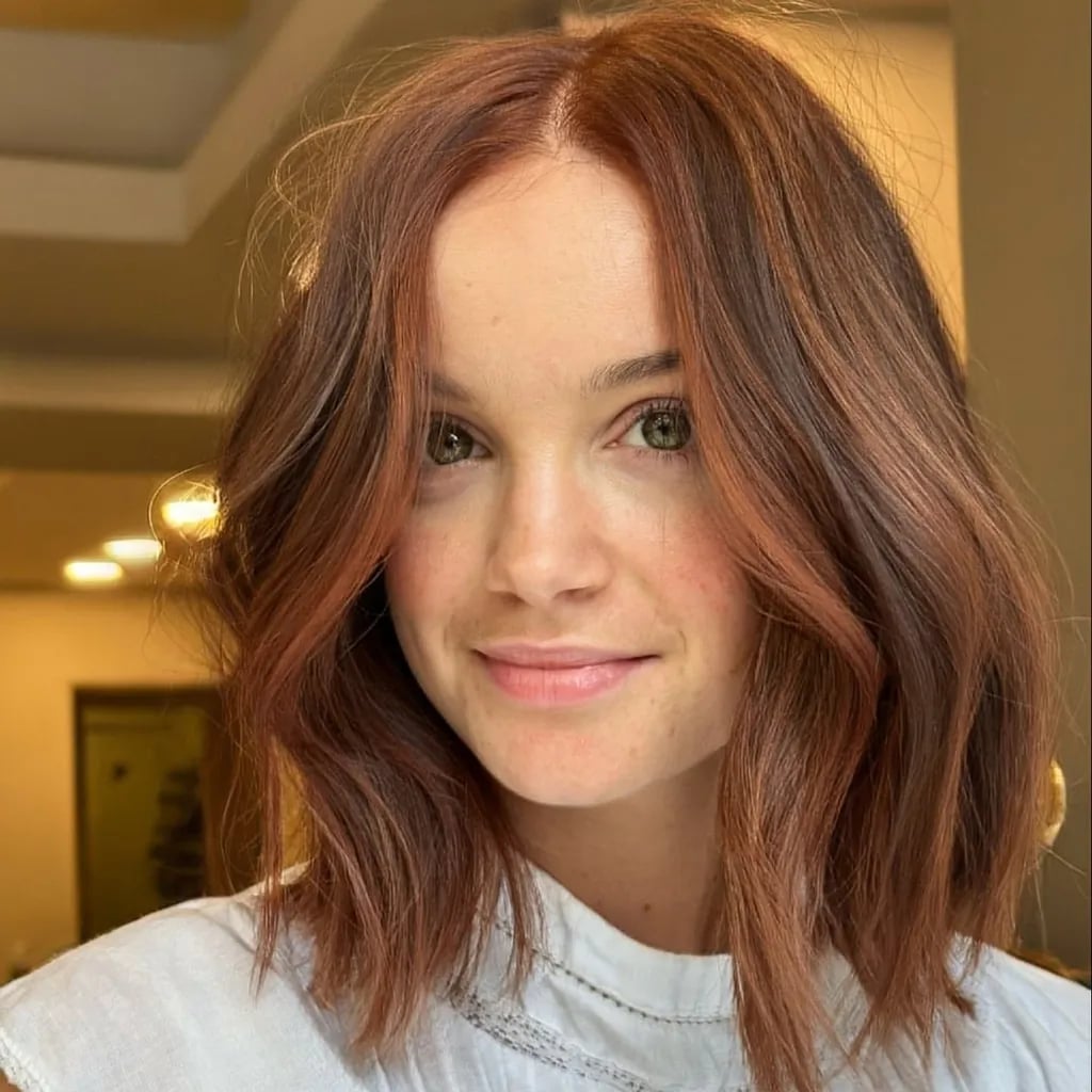 Chin Length Bob With Red-Brown Tone — Chestnut Red Hair