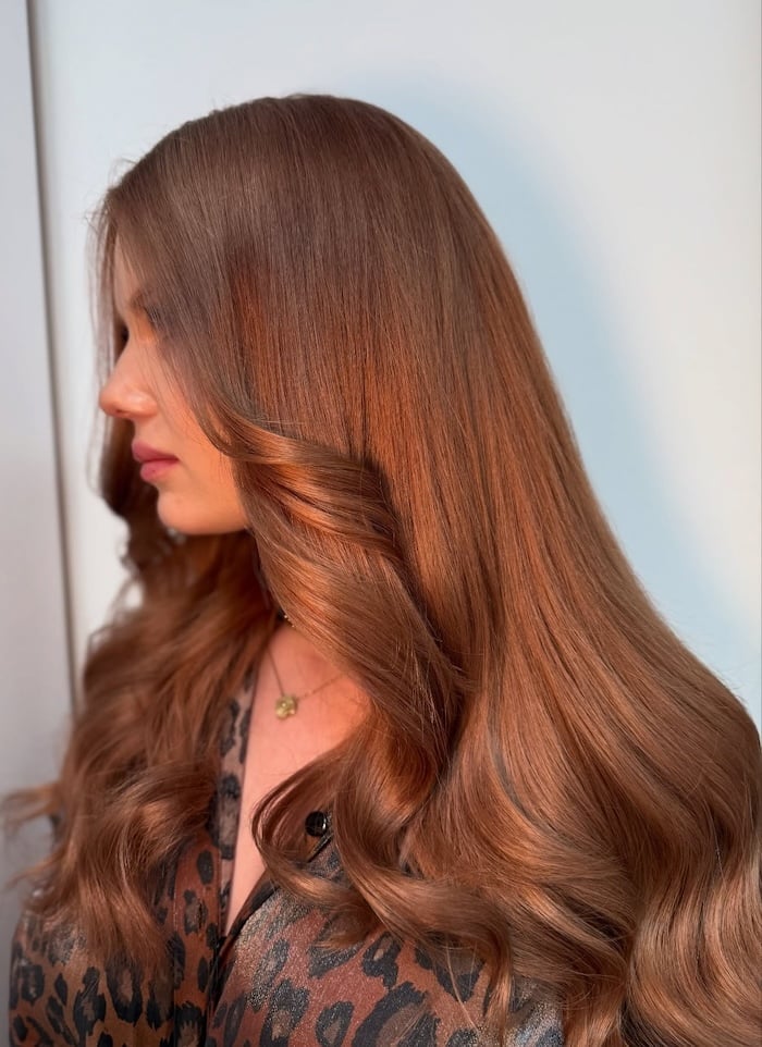 Collarbone Waves With Chestnut Ginger — Chestnut Red Hair
