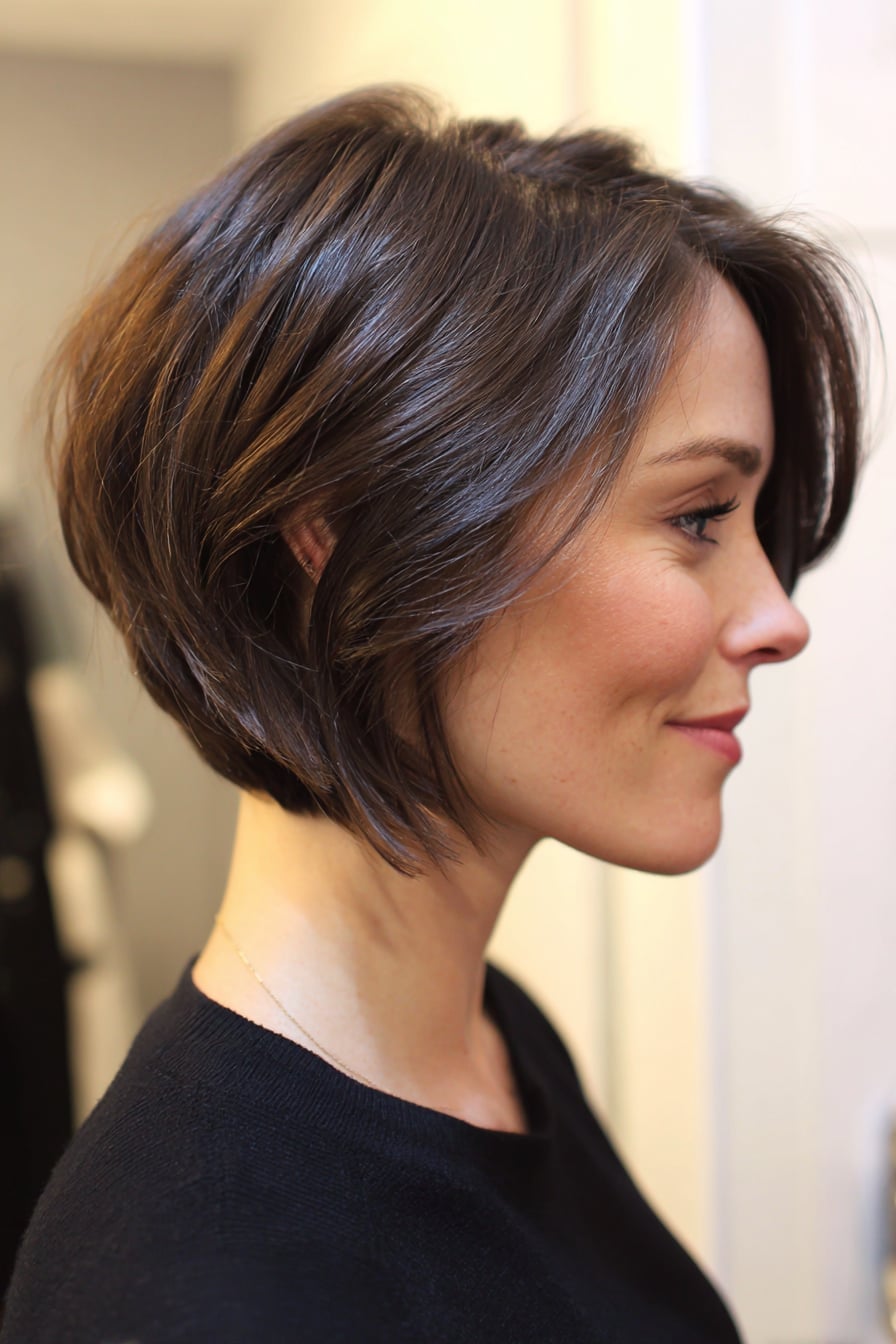 Stacked Back Chin Length Bob Stacked Back Chin Length Bob