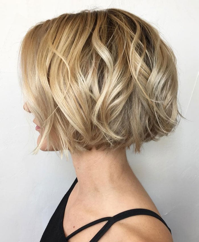 Blonde Bob Loose Waves Blonde Bob Loose Waves — Chin Length Bob