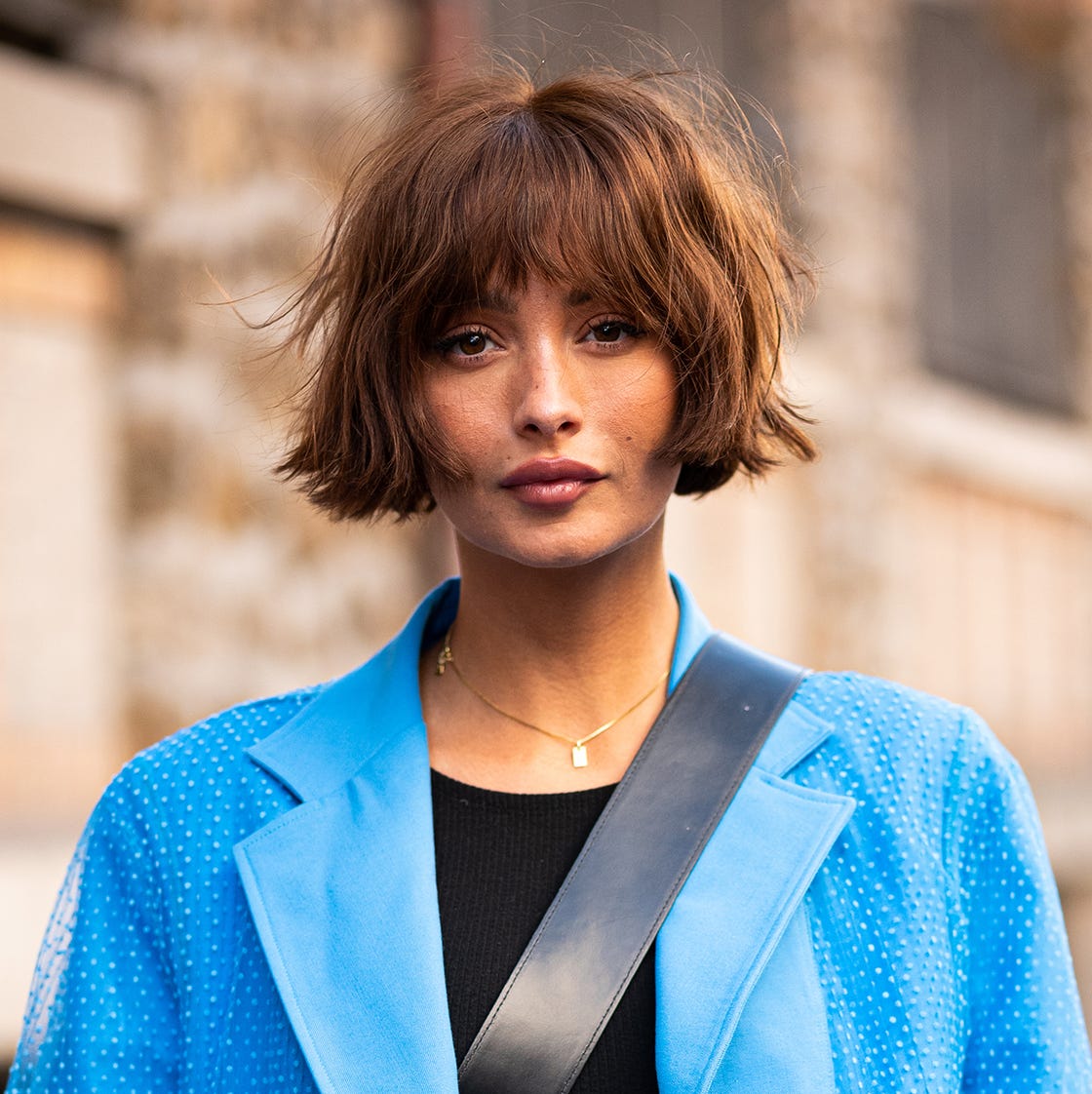 Shaggy Chin Bob With Curtain Bangs Shaggy Chin Bob With Curtain Bangs — Chin Length Bob