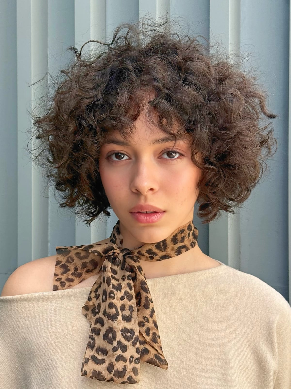 Curly Chin Length Bob With Curtain Bangs Curly Chin Length Bob With Curtain Bangs