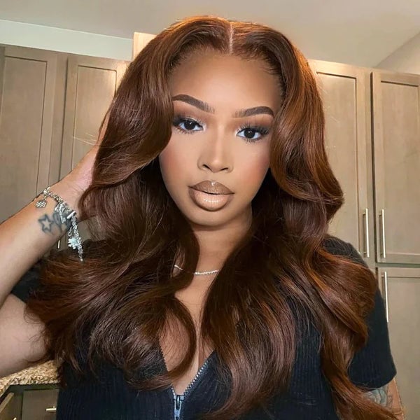 Collarbone Chocolate Brown With Lighter Highlights — Chocolate Brown Hair