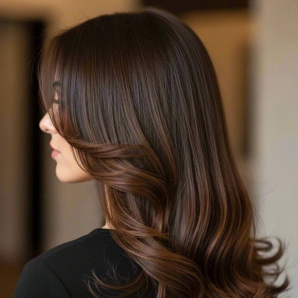 Glossy Mid-Back Chocolate Brown — Chocolate Brown Hair