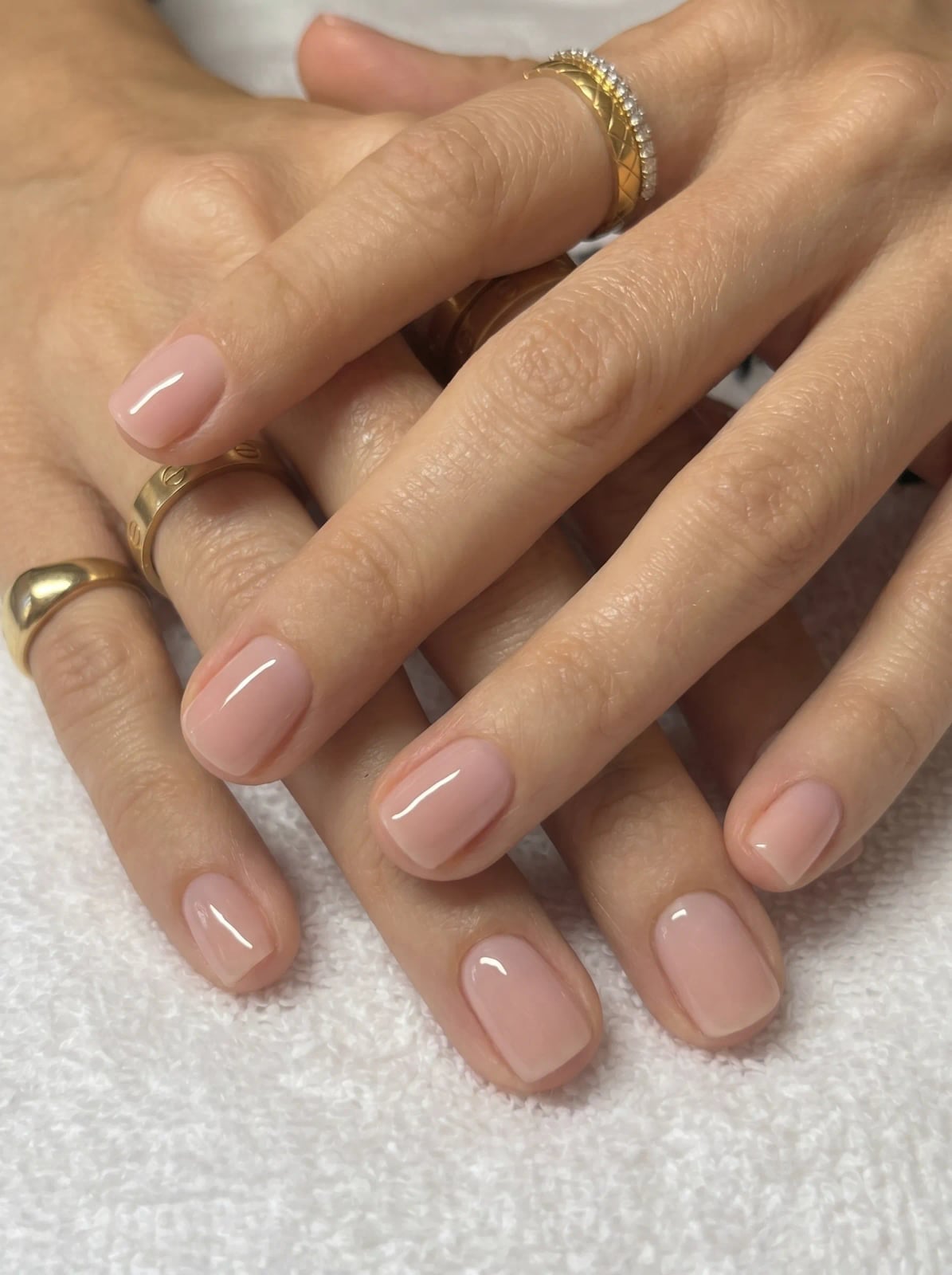 Sheer Pale Pink Short Square Nails Sheer Pale Pink Short Square Nails — Classy Nails
