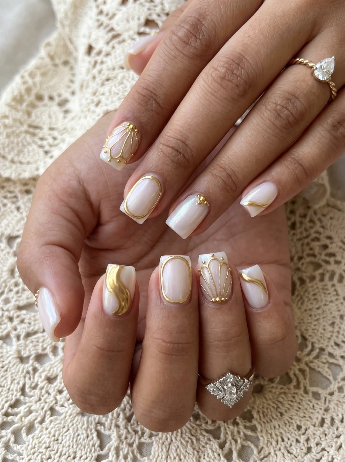 Lilac Satin Almond Nails with Silver Accents Lilac Satin Almond Nails with Silver Accents — Classy Nails