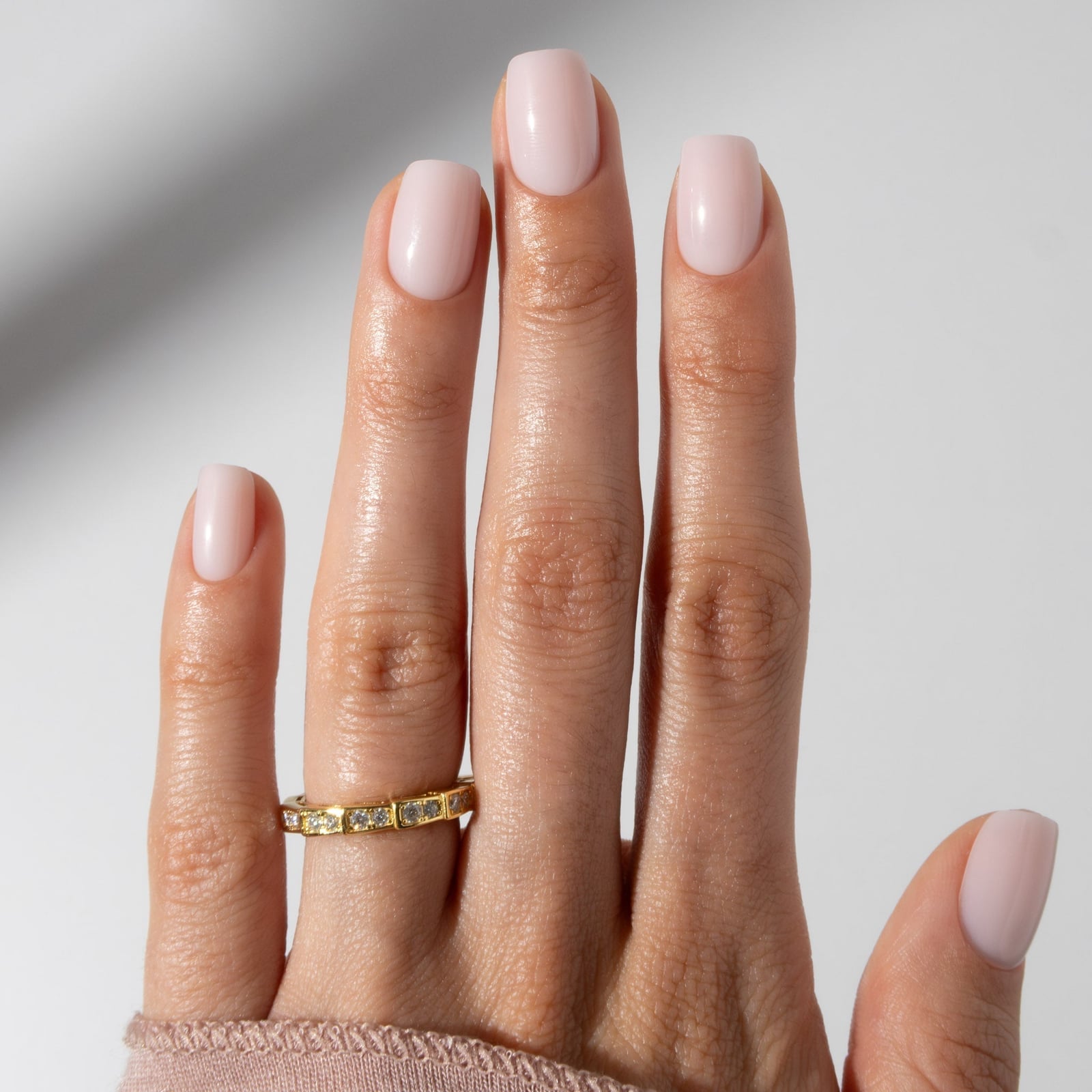 Milky Pink Glossy Short Square Nails, With Impeccable Cuticle Work Milky Pink Glossy Short Square Nails, With Impeccable Cuticle Work — Clean Girl Nails