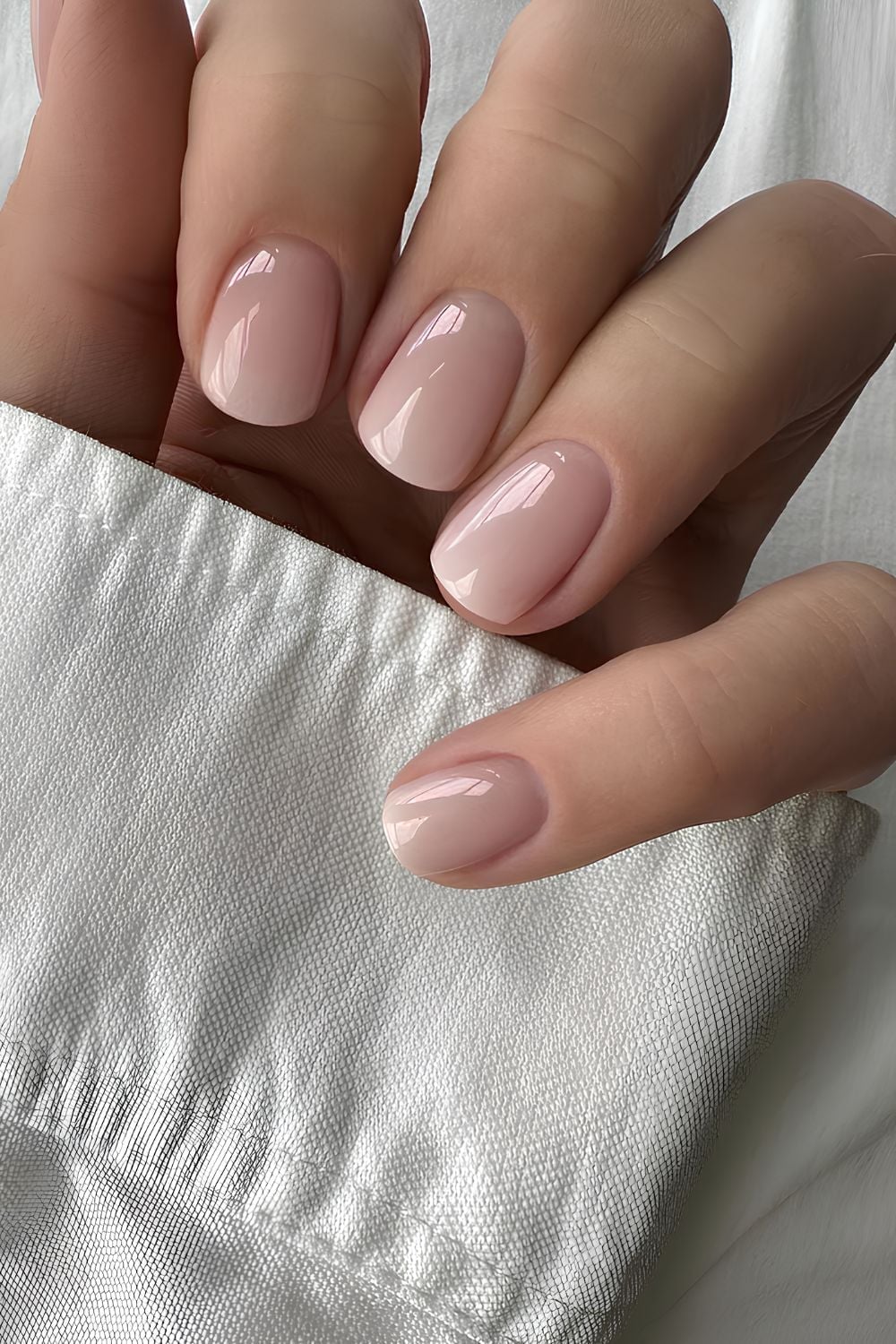 Milky Nude Glossy Short Soft Square Nails Milky Nude Glossy Short Soft Square Nails — Clean Girl Nails