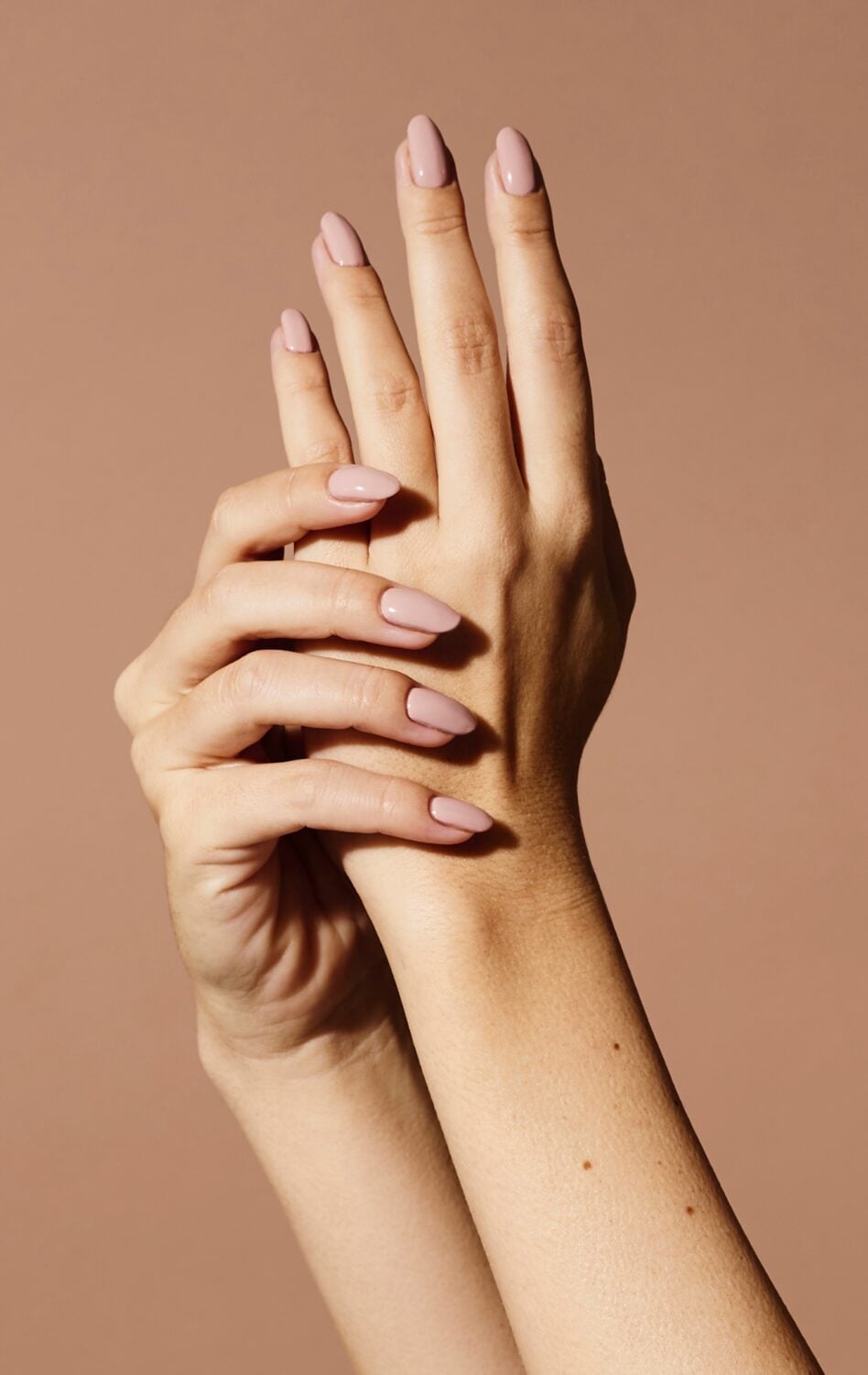 Short Almond Neutral Beige-Pink Satin Matte Nails Short Almond Neutral Beige-Pink Satin Matte Nails — Clean Girl Nails