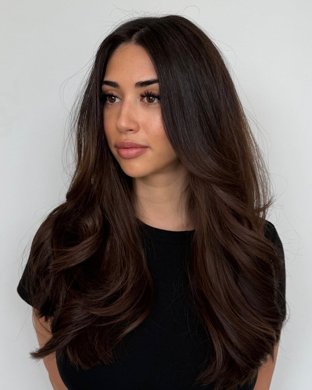 Collarbone Brunette With Balayage Collarbone Brunette With Balayage — Cocoa Brunette