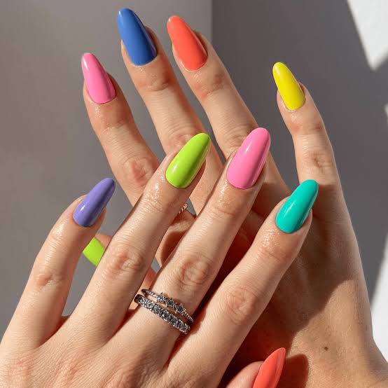 Medium Almond Vibrant Solid Colors Medium Almond Vibrant Solid Colors — Colorful Nails
