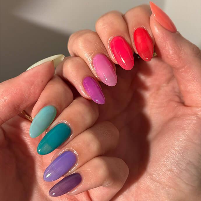 Short Almond Vibrant Solid Colors, Glossy Short Almond Vibrant Solid Colors, Glossy — Colorful Nails