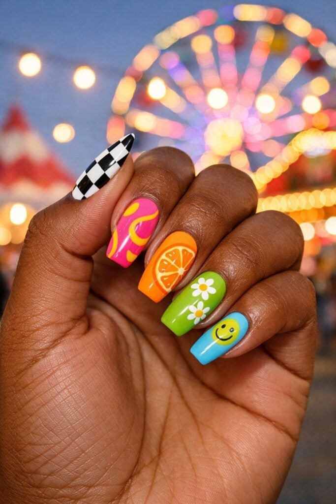 Short Square Multicolor Polka Dots Short Square Multicolor Polka Dots — Colorful Nails