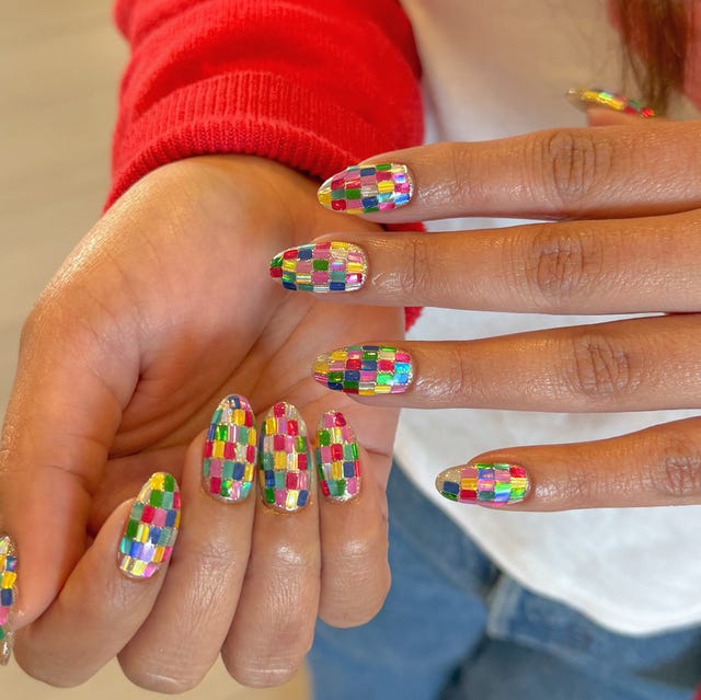 Sheer Pink Gemstone Butterfly Long Almond Nails Sheer Pink Gemstone Butterfly Long Almond Nails — Concert Nails