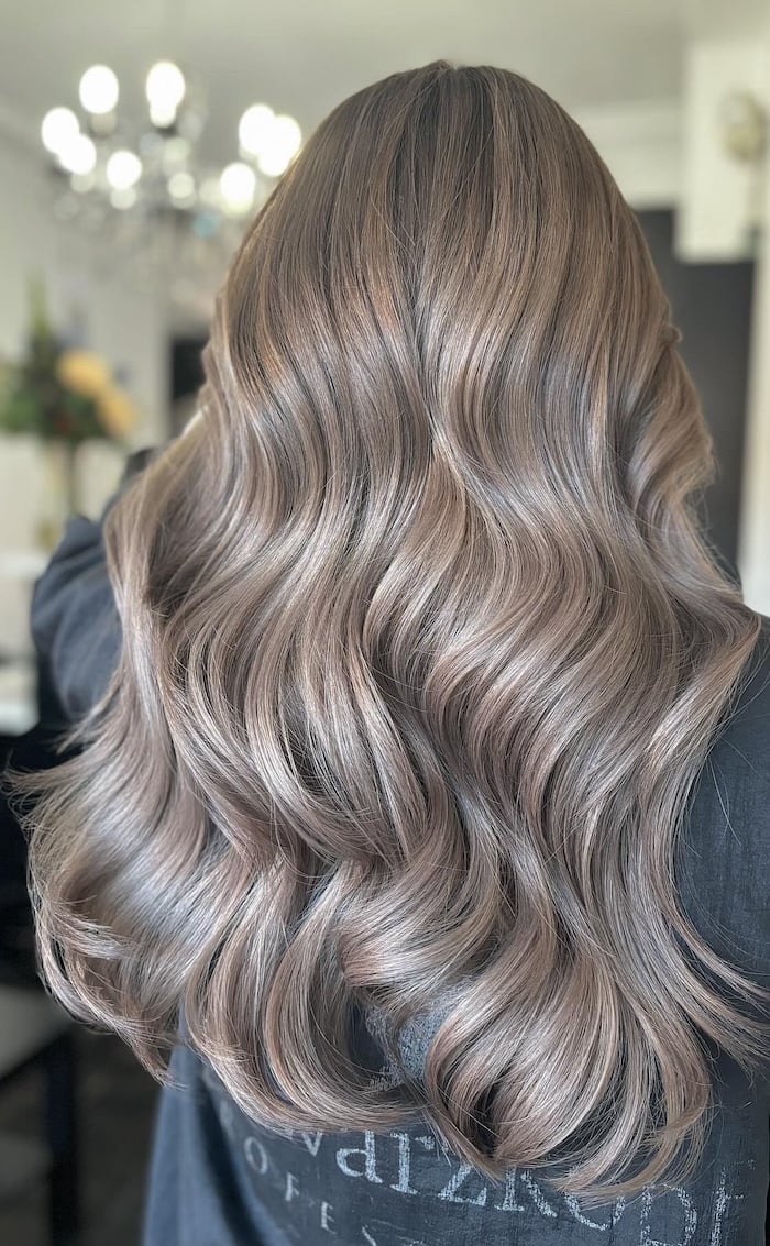 Milk Tea Brown With Ash Tones And Highlights — Cool Brown Hair