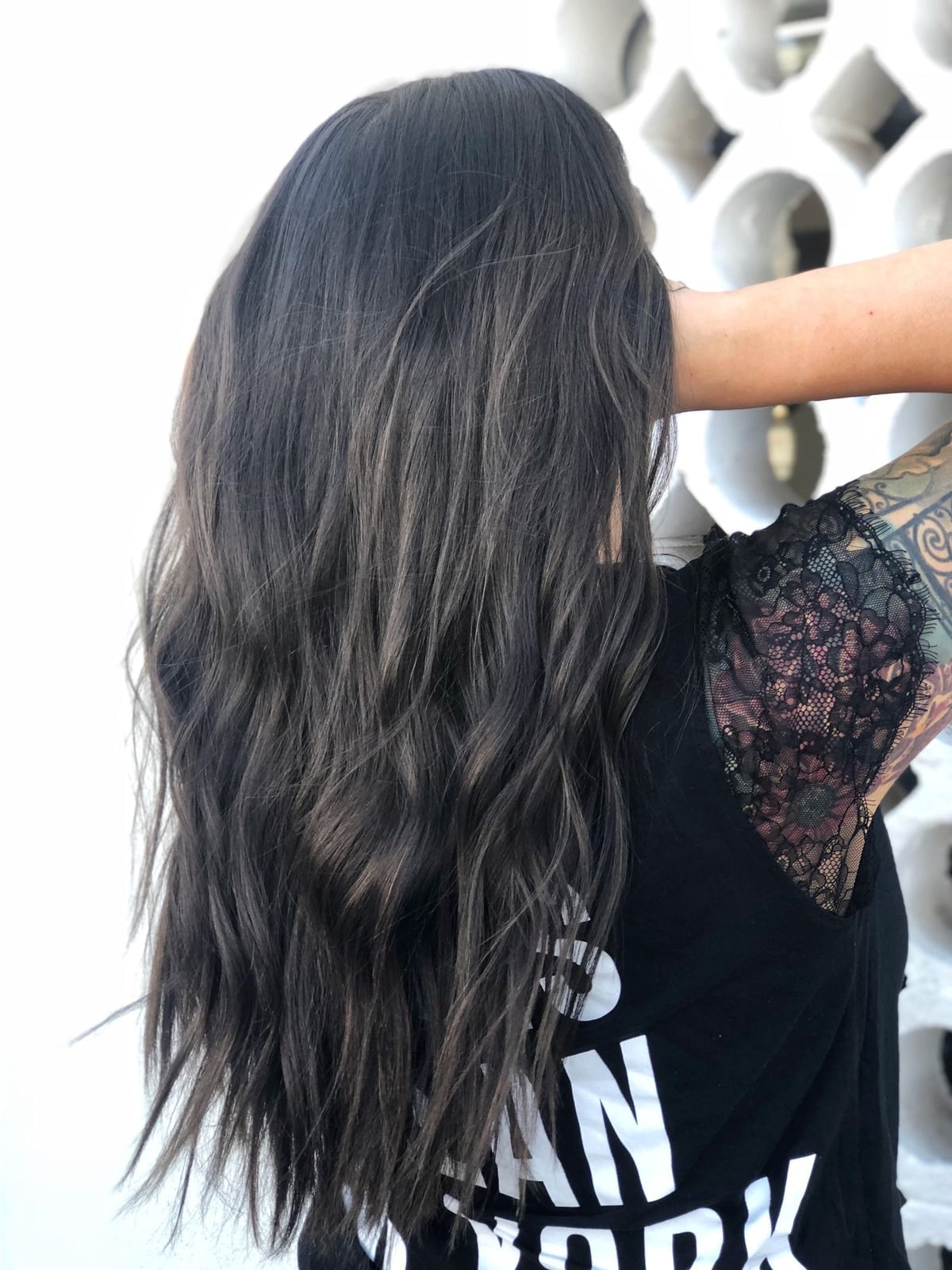 Mid-Back Dark Brown With Cool Ash Blonde, Office-Safe Version — Cool Brown Hair