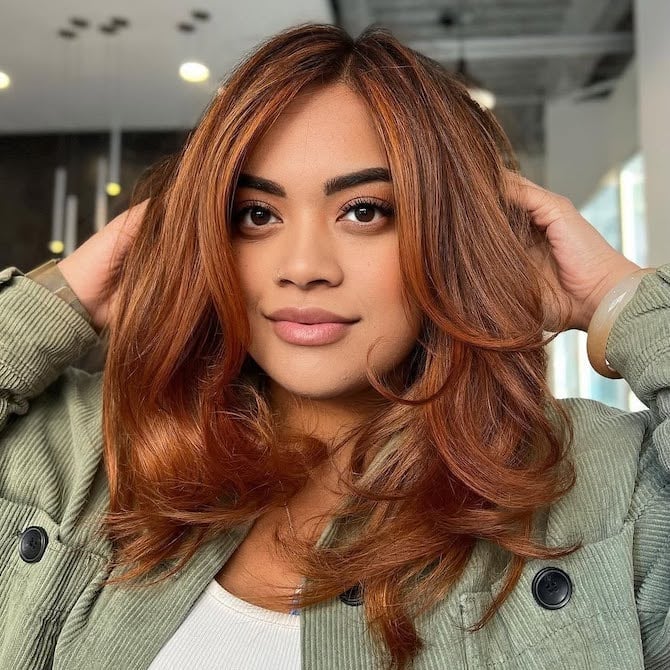 Collarbone Copper With Lighter Highlights Collarbone Copper With Lighter Highlights — Copper Hair
