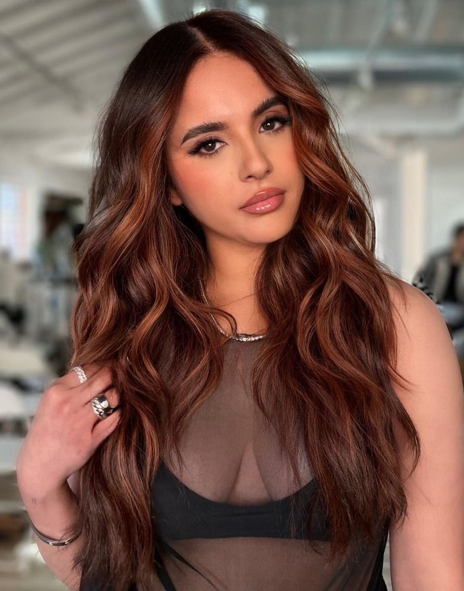 Collarbone Copper Balayage Waves Collarbone Copper Balayage Waves — Copper Hair