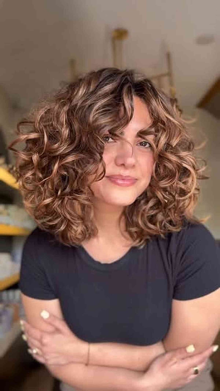 Shoulder Length Lob With Face-Framing Layers Shoulder Length Lob With Face-Framing Layers — Curly Haircuts