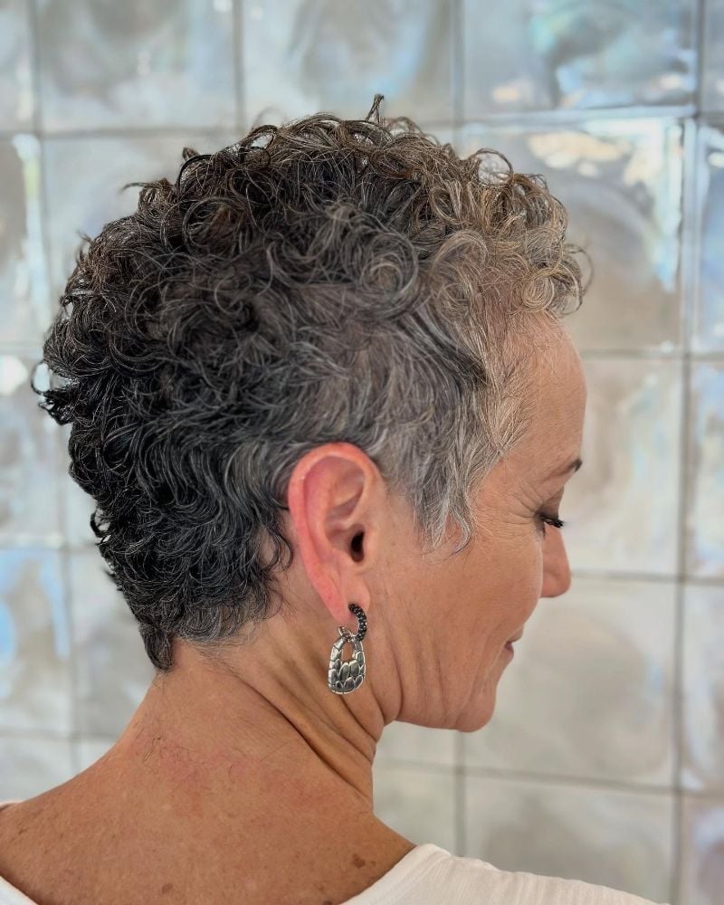 Natural Gray Curly Pixie Natural Gray Curly Pixie