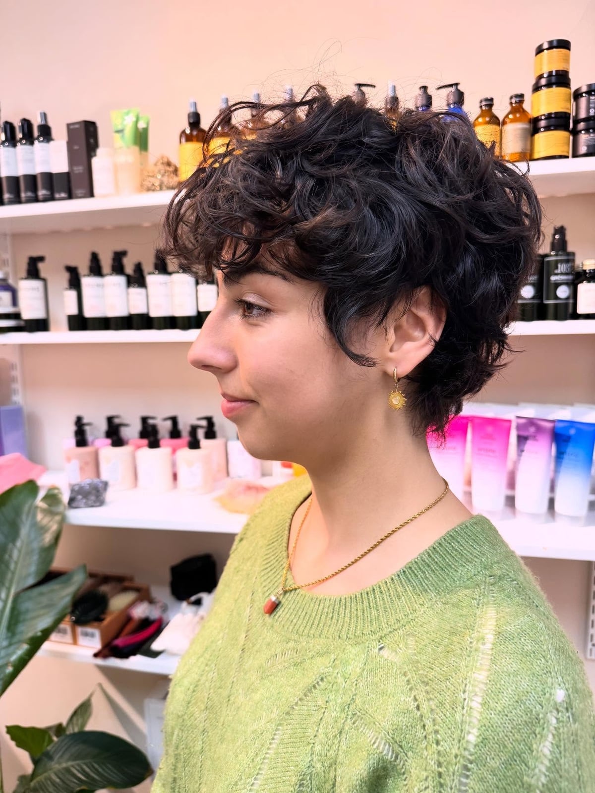 Dark Brown Pixie With Textured Curtain Bangs Dark Brown Pixie With Textured Curtain Bangs — Curly Pixie