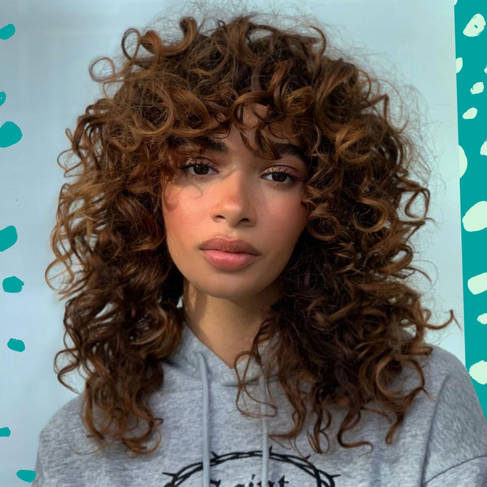 Shoulder Length Honey Blonde Curly Shag Shoulder Length Honey Blonde Curly Shag