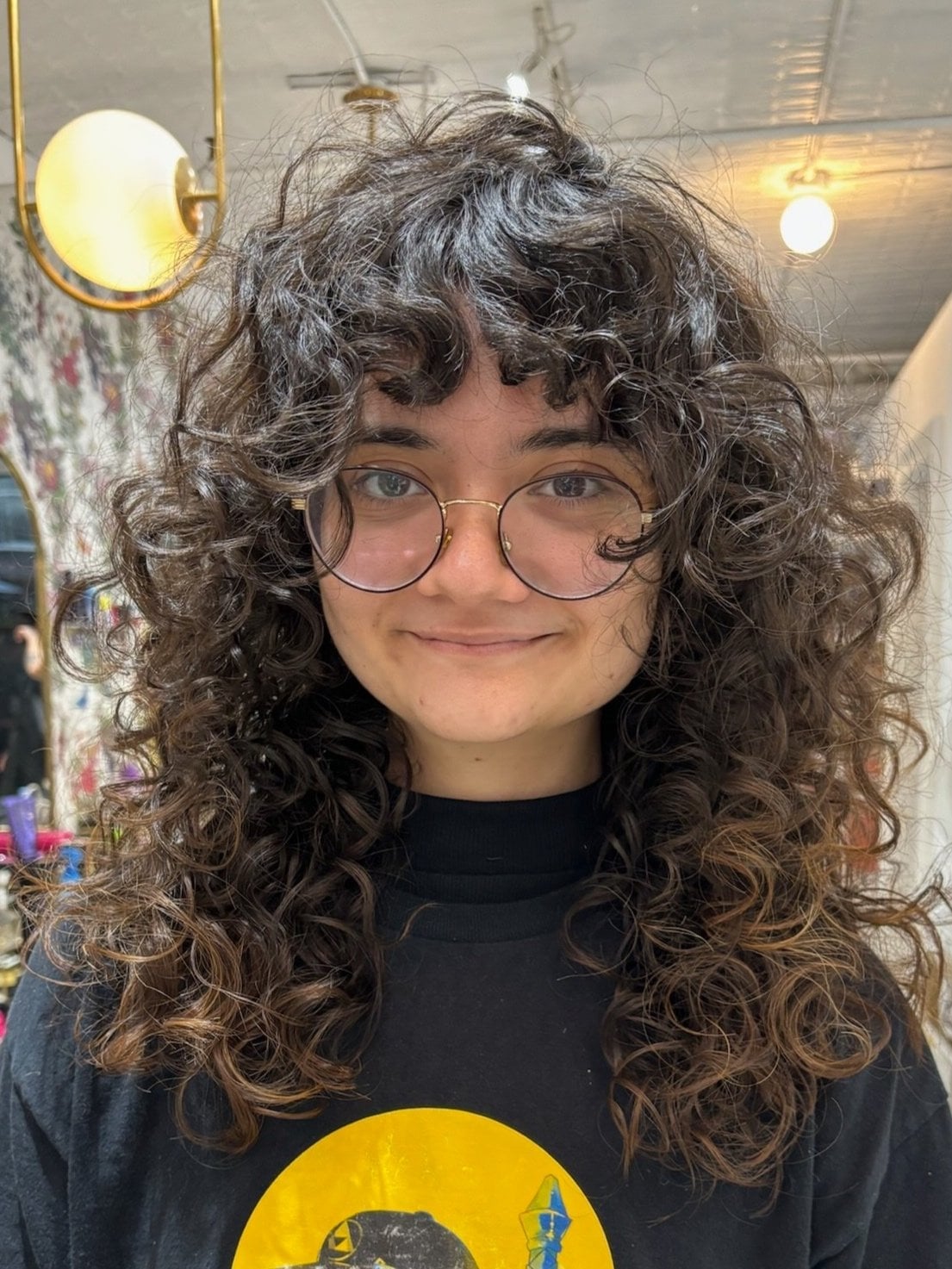Collarbone Curly Wolf Cut With Subtle Highlights