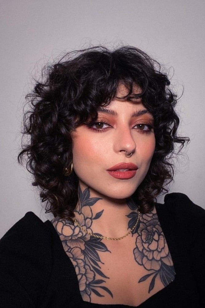 Short Chin Length Curly Wolf Cut