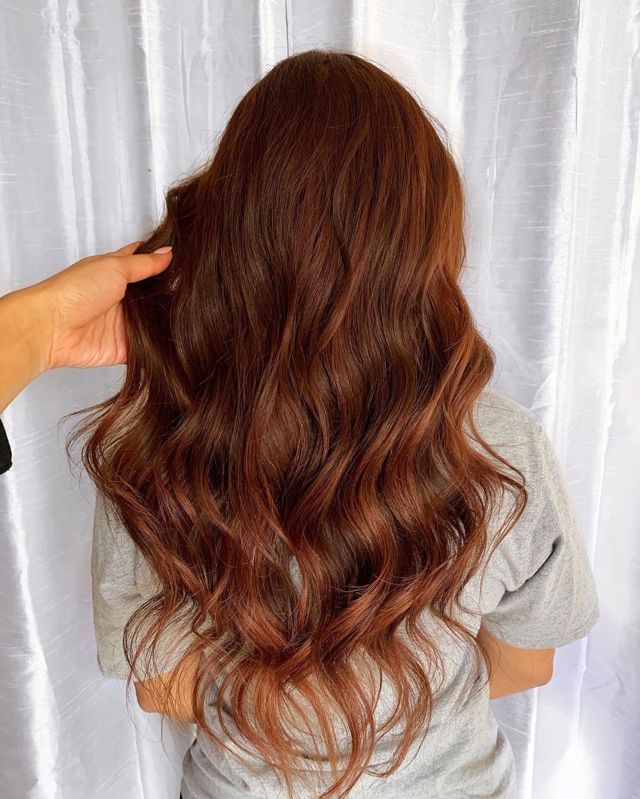 Mid-Back Layers Dark Auburn With Lighter Tones, Office-Safe Version — Dark Auburn Hair