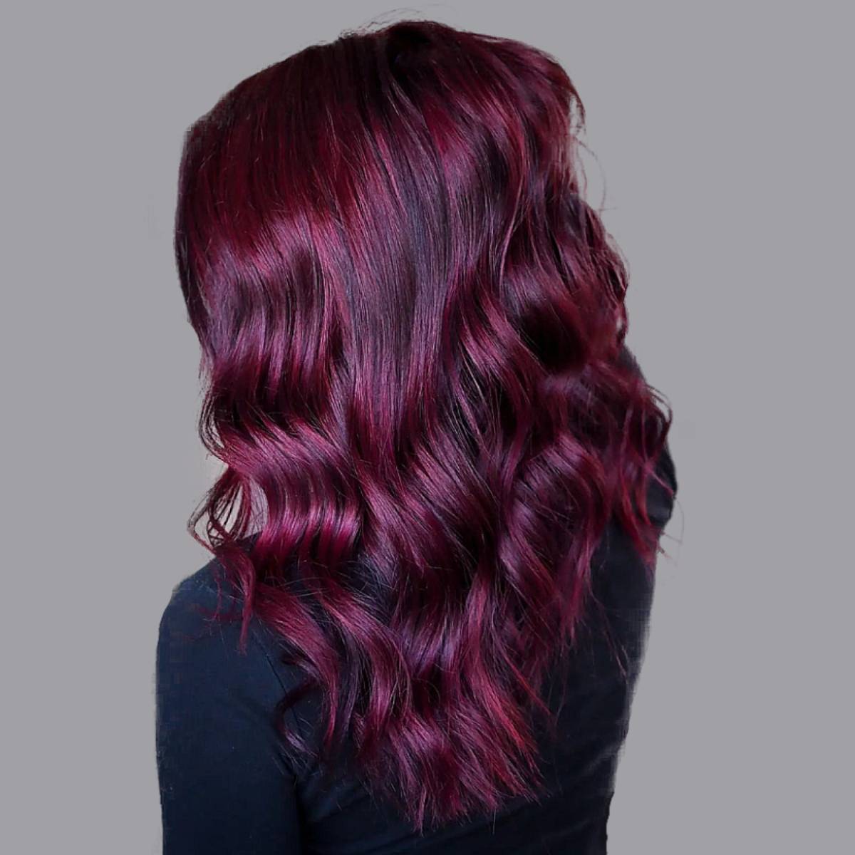 Mid-Back Dark Burgundy Red With Soft Undertones — Dark Red Hair