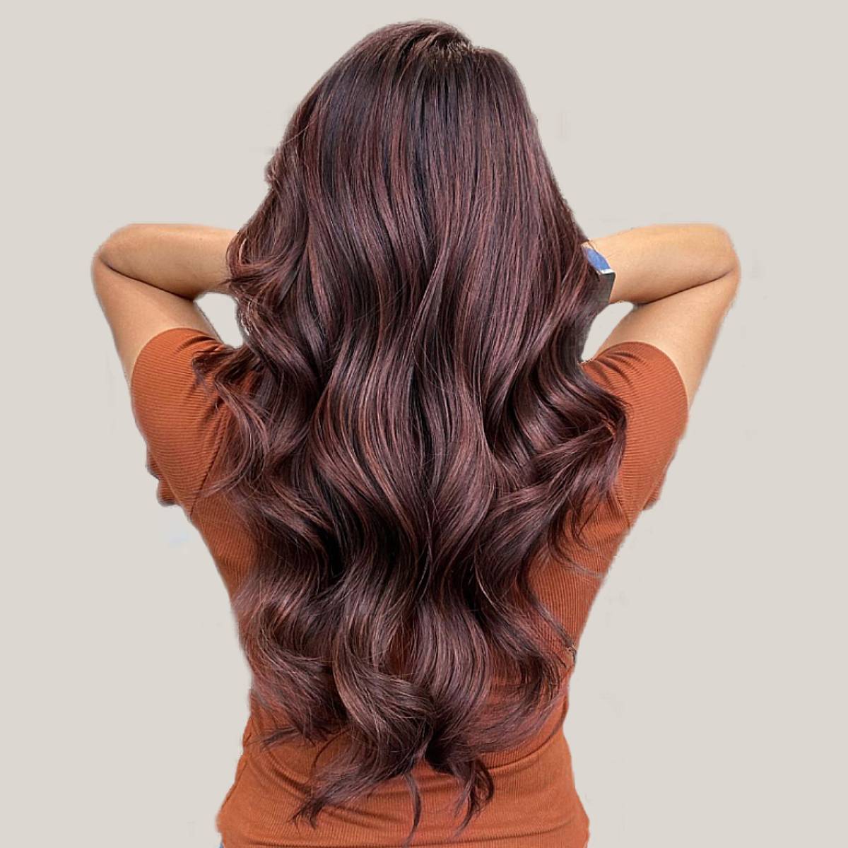 Mid-Back Reddish Brown With Long Layers — Dark Red Hair
