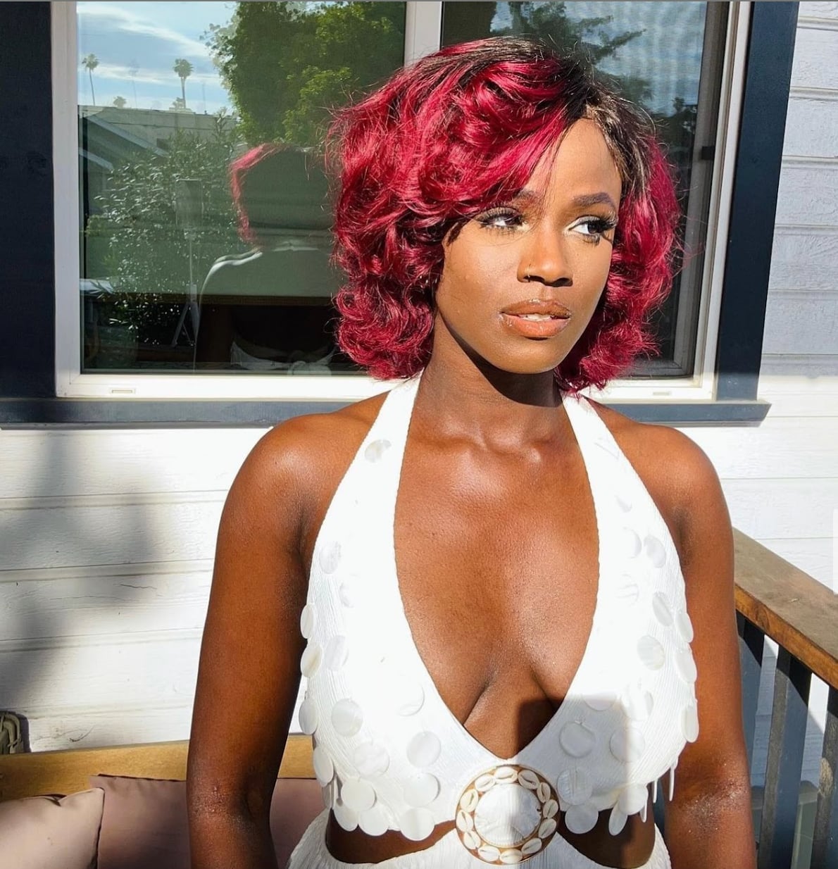 Collarbone Bob Dark Red With Magenta Undertones — Dark Red Hair