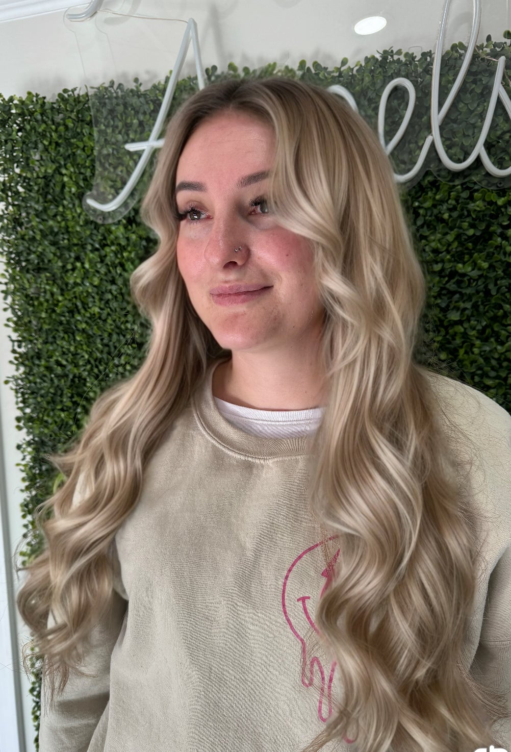 Collarbone Honey Blonde Balayage With Waves — Dimensional Blonde