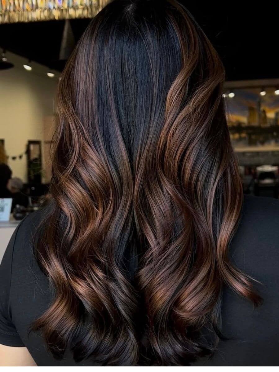 Collarbone Dark Brown With Subtle Caramel Highlights — Dimensional Brunette