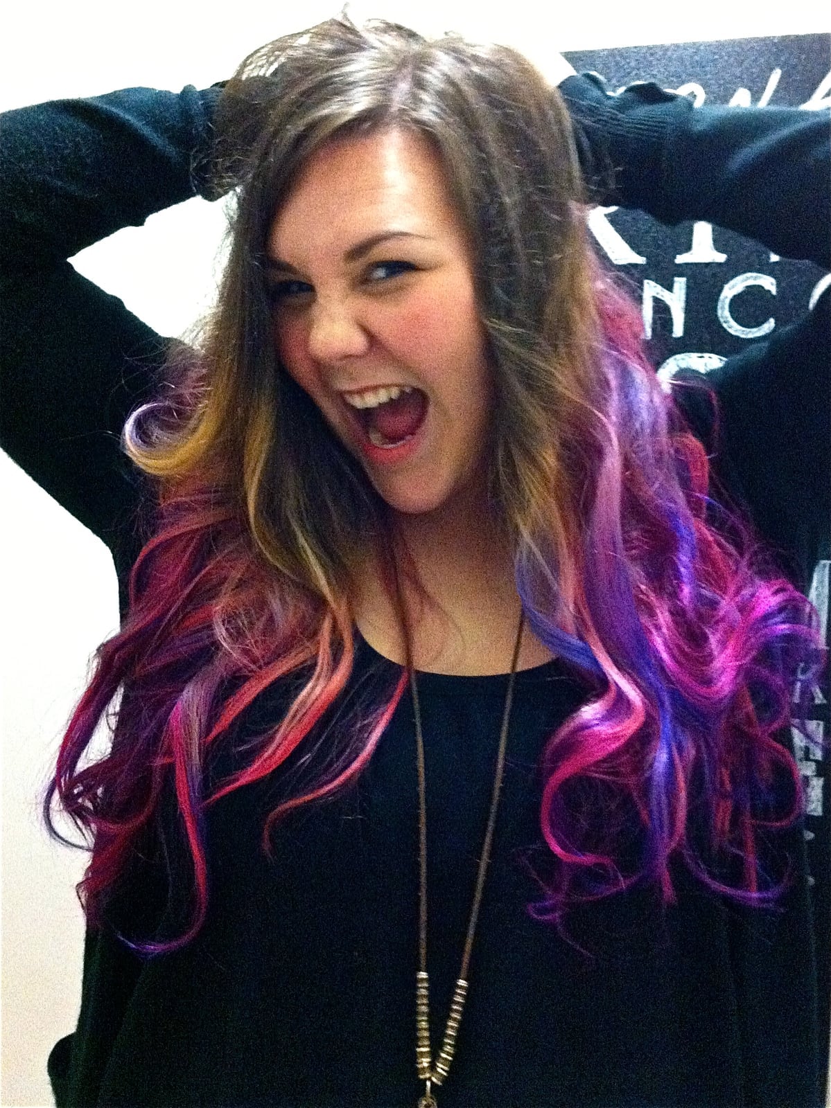 Brown Hair With Pink And Purple Dip Dye — Dip Dye Hair