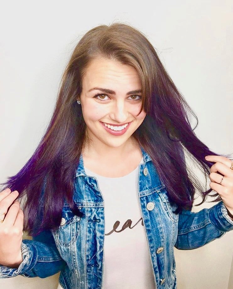 Dark Brown Hair With Vibrant Purple Dip Dye, Mid-Back — Dip Dye Hair