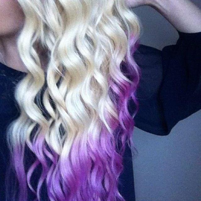 Light Blonde With Purple Dip Dye — Dip Dye Hair