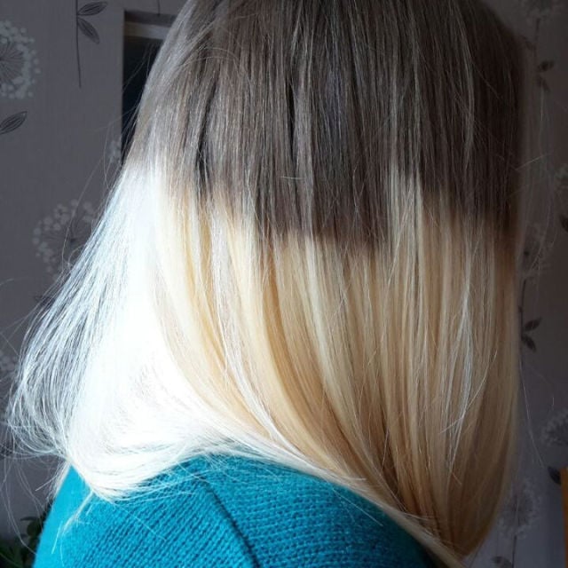 Dark Gray Bob With White Dip Dye — Dip Dye Hair